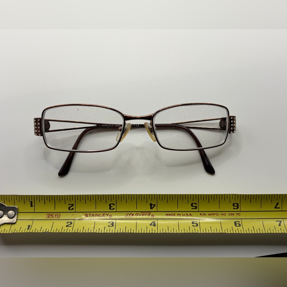 Rectangular Metal Reading Glasses in Brown and Go… - image 6
